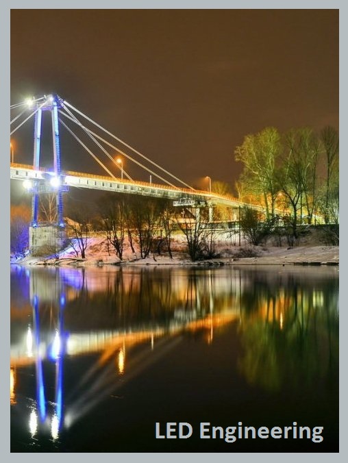 Подсветка вантового моста в городе Воскресенск